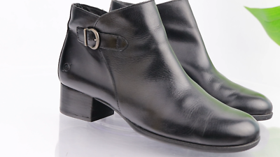 Born Phobos Boot Women's Size 11 Black Leather Boho Bootie Low Block Heel  Buckle | eBay