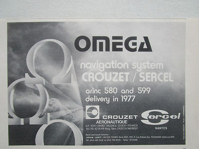 1/77 PUB CROUZET SERCEL NANTES VALENCE OMEGA NAVIGATION SYSTEM ARINC 580 599 AD