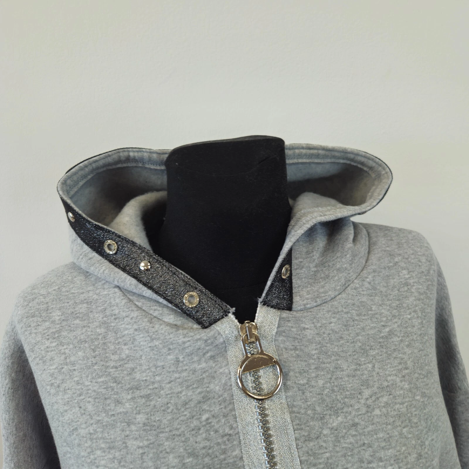 SACAI Felpa Italy Hoodi Spessa Maglione Lungo Taglia 38 40 42 Grigio