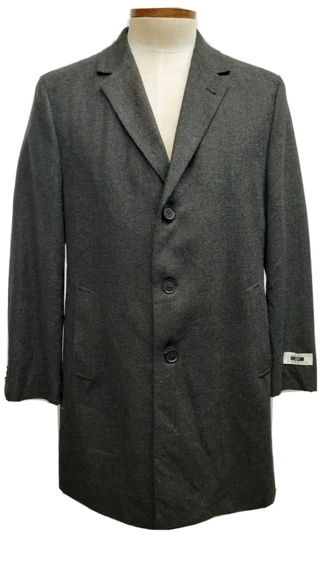 Joseph abboud top gray herringbone topcoat