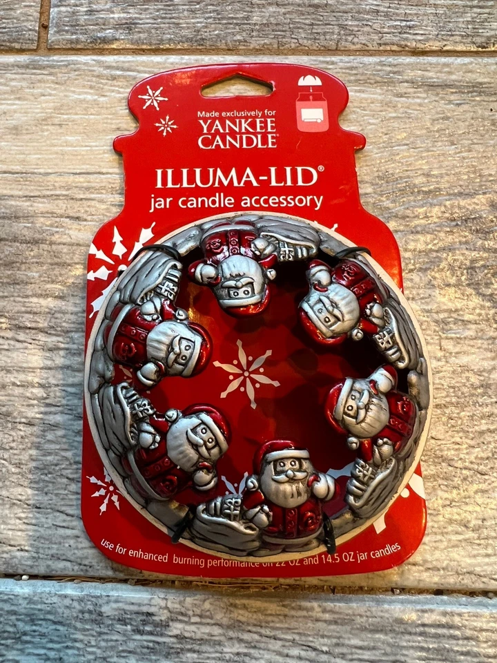 Illuma Tapa Yankee Vela Anillo de Papá Noel Nueva Cubierta de Navidad Idea de Regalo Metal Foto 2 de 4