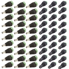 40 pcs Male Female 2.1x5.5mm DC Power Plug Jack Adapter Wire Connector For CCTV