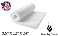 Ceramic Fiber Blanket 1/2"x12"x24" Thermal High Temp -  8lb - USA Made - 2600F