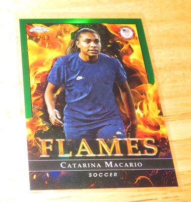 Catarina Macario 2024 Topps Chrome US Olympic Flames #F-4 Green Refractor /99