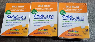 3 PACK Boiron ColdCalm Tablets for Relief of Common Cold Symptoms- 60 ...