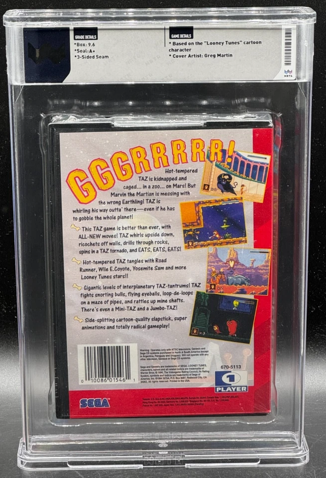 Taz In Escape From Mars Sega Genesis Sealed New 9.6 A+ Graded - Image 2 of 2