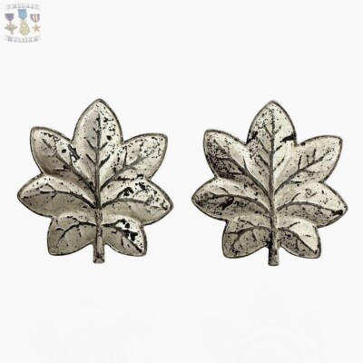 WWII US NAVY & MARINES COMMANDER RANK OAK-LEAF INSIGNIA STERLING
