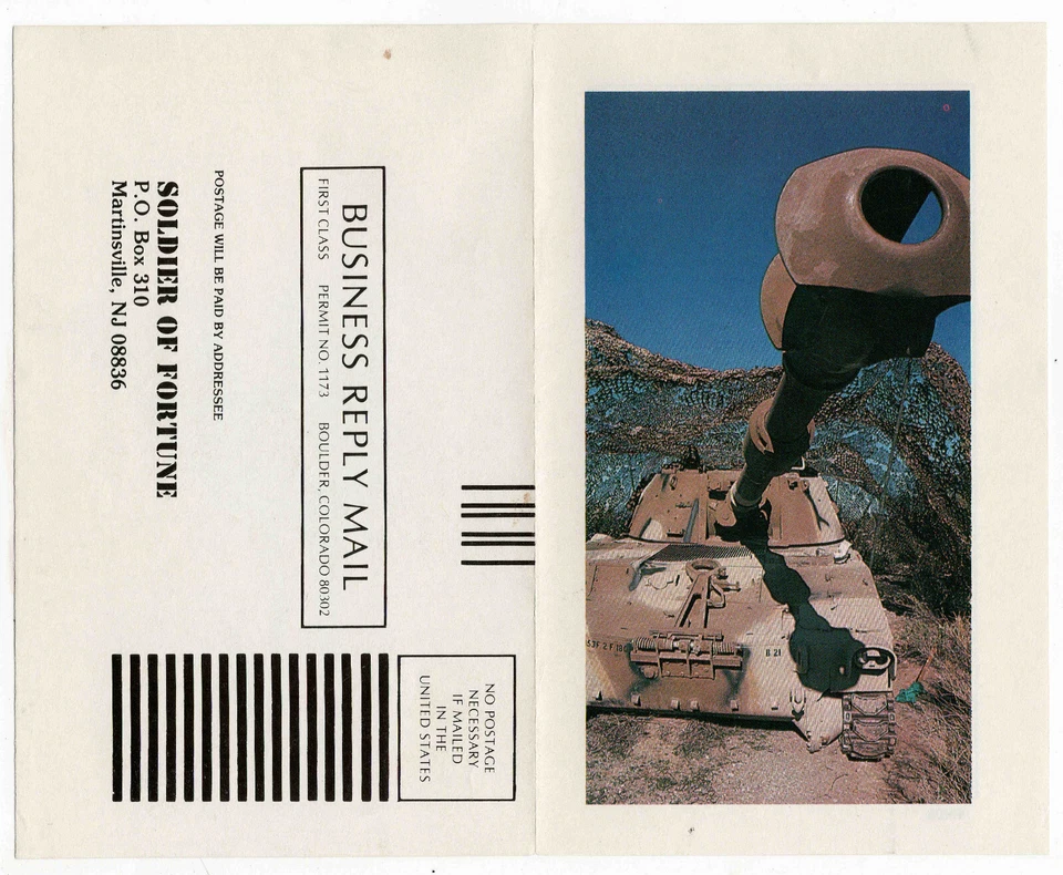 Soldier of Fortune magazine subscription envelope/bookmark, pristine! - Image 2 of 3