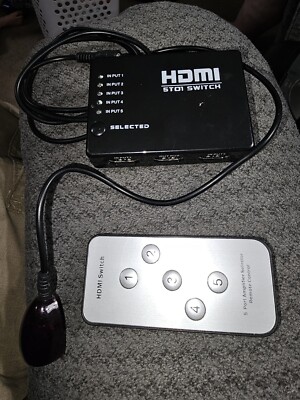 5 PORT 1080p HDMI Switch Switcher Selector Splitter Hub + iR Remote For HDTV PA3