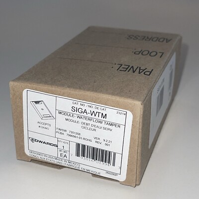 Module Siga Wtm Edward’s Siga-WTM - Combination Water flow-Tamper Module 23214 | eBay