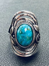 Vintage Sterling Silver 925 Israel Turqouise Ring