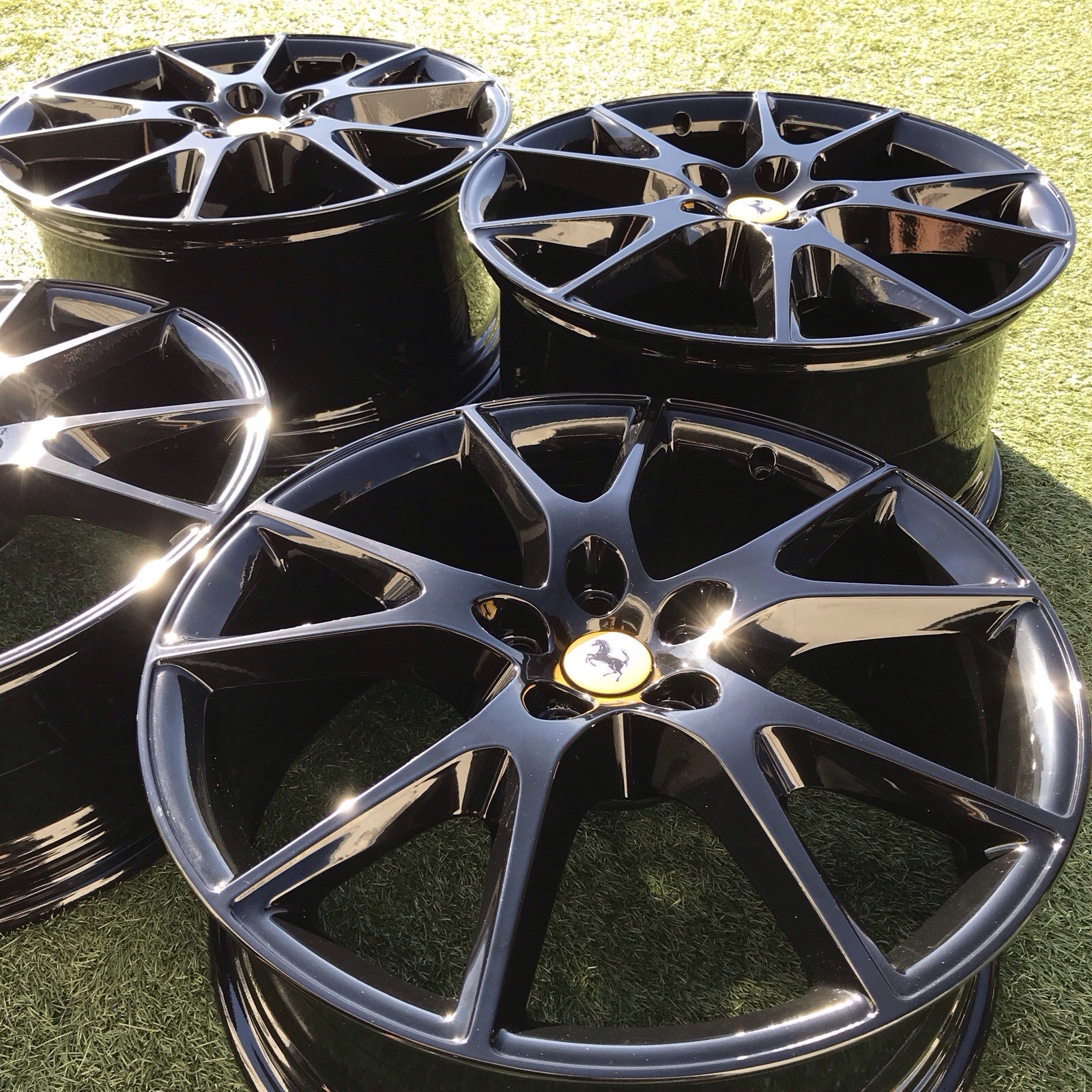 20 FERRARI CALIFORNIA T RIMS OEM STOCK FACTORY SET 4 WHEELS BLACK 242156