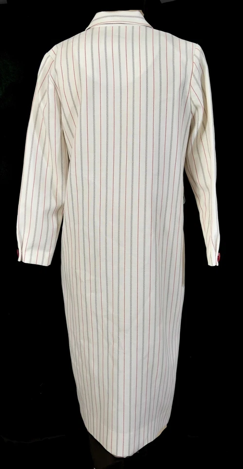 Vintage 70s Henry Lee Petites Business Shift Dress Pin Stripe Dagger Collar M - Image 2 of 4