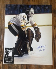 Gerry Cheevers Autographed 16x20 Photo Boston Bruins