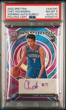 Chet Holmgren 2022-23 Panini Spectra Auto Aspiring Purple 19/35 RC PSA 8 Auto 10