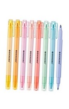 Dual Tip Bible Highlighters and Pens No Bleed, 8 Pack Assorted Colors Pastel