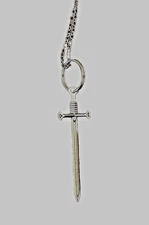 18” Stainless Steel Chain Long Sword Necklace 
