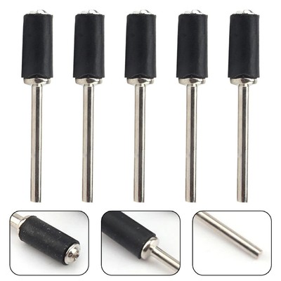 Sanding Mandrels 5Pcs Finish Soft Groove Hard Woods Silver Metal Rubber