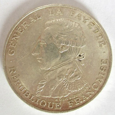 rare ancienne pièce de 100 Francs La Fayette 1987 en Argent XX e - Photo 1/2