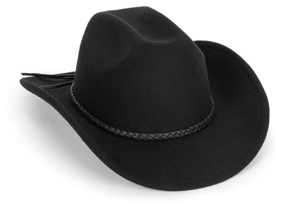 Classic-Western-Cowboy-Hat Upturn-Brim Felt-Cowgirl-Hat  display picture 1