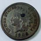 1906 Indian Head One Cent Penny Very Good Details #5707