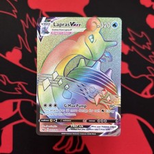 Pokemon Lapras VMAX Card 203/202 Secret Rainbow Rare Sword And Shield Base Set