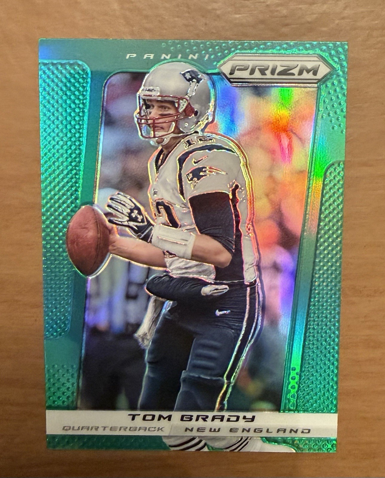 2013 PRIZM TOM BRADY #64 GREEN PRIZM PARALLEL PATRIOTS EX