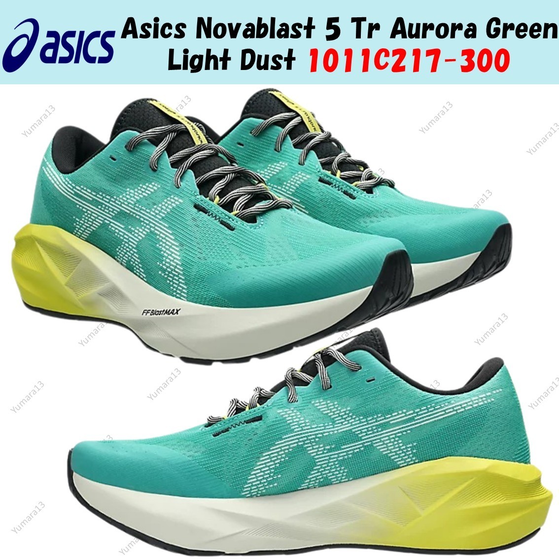 Asics Novablast 5 Tr Aurora Green Light Dust 1011C217-300 Men's