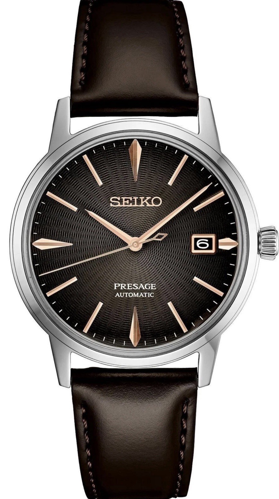 Seiko Presage SRPJ17 Cocktail Time Automatic Brown Sunburst Dial 40.5mm Watch