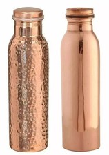 Pure Copper Water Bottle For Ayurvedic Health Benefits 1000 ml Set of 2