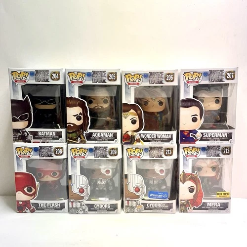 Funko Pop Batman Aquaman Wonder Woman Superman Flash Cyborg Mera Justice League