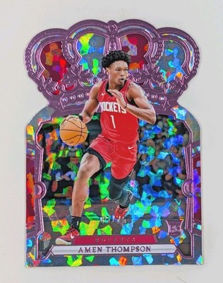 2023-24 Panini Crown Royale NBA Amen Thompson RC#65 Pink Crystal 05/75 Rockets