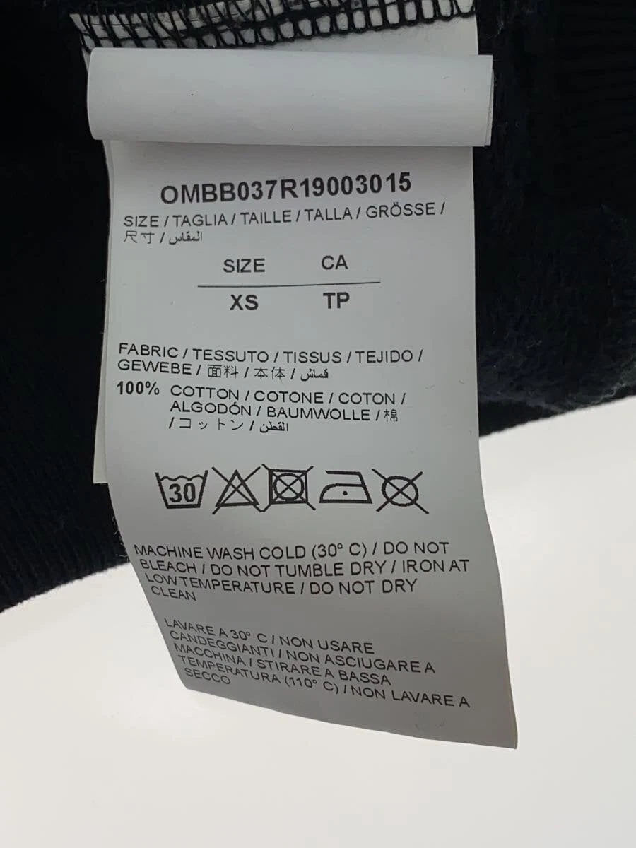 OFF WHITE OMBB037R19003015 FELPA CON CAPPUCCIO XS COTONE Nera Usata