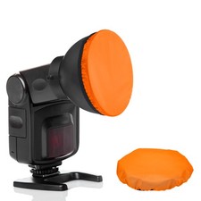 2pcs 7.1" x 7.1" Soft Mini Flash Bounce Diffuser Cap, for Flashlight, Orange