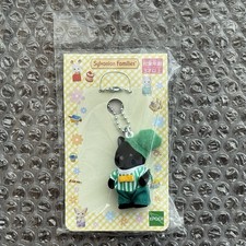 Sylvanian Families Charcoal Black Cat Green  Necktie Keychain New  US SELLER 1