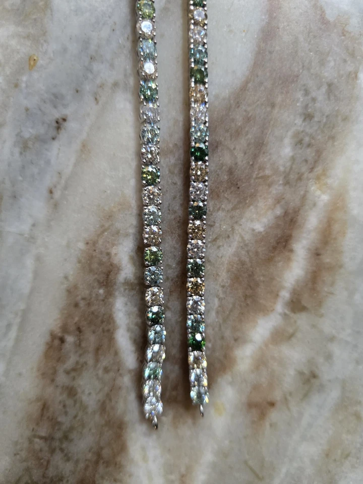 12ct Vvs1 5mm MULTI-COLOR MOISSANITE TENNIS BRACELET *7inch & 9inch*925StrlnSlvr - Image 3 of 4