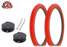 ALTA BICYCLE DURABLE S-2 WIRE BEAD TIRES 26 x 2.125 RED MINI BRICK 6pc SET.