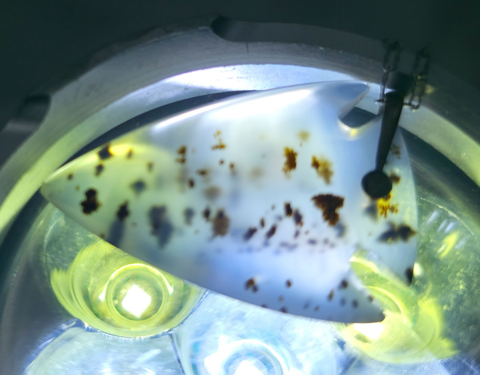 Arrowhead Shaped Pendant Translucent Agate w/ Den… - image 4