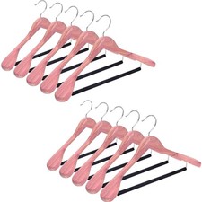Luxury American Red Cedar Wooden Hangers 8 Pack with Padded Pant Bar