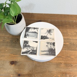 Vtg Set 4 Tile Trivets MCM Hawaii Beach Decor Coasters