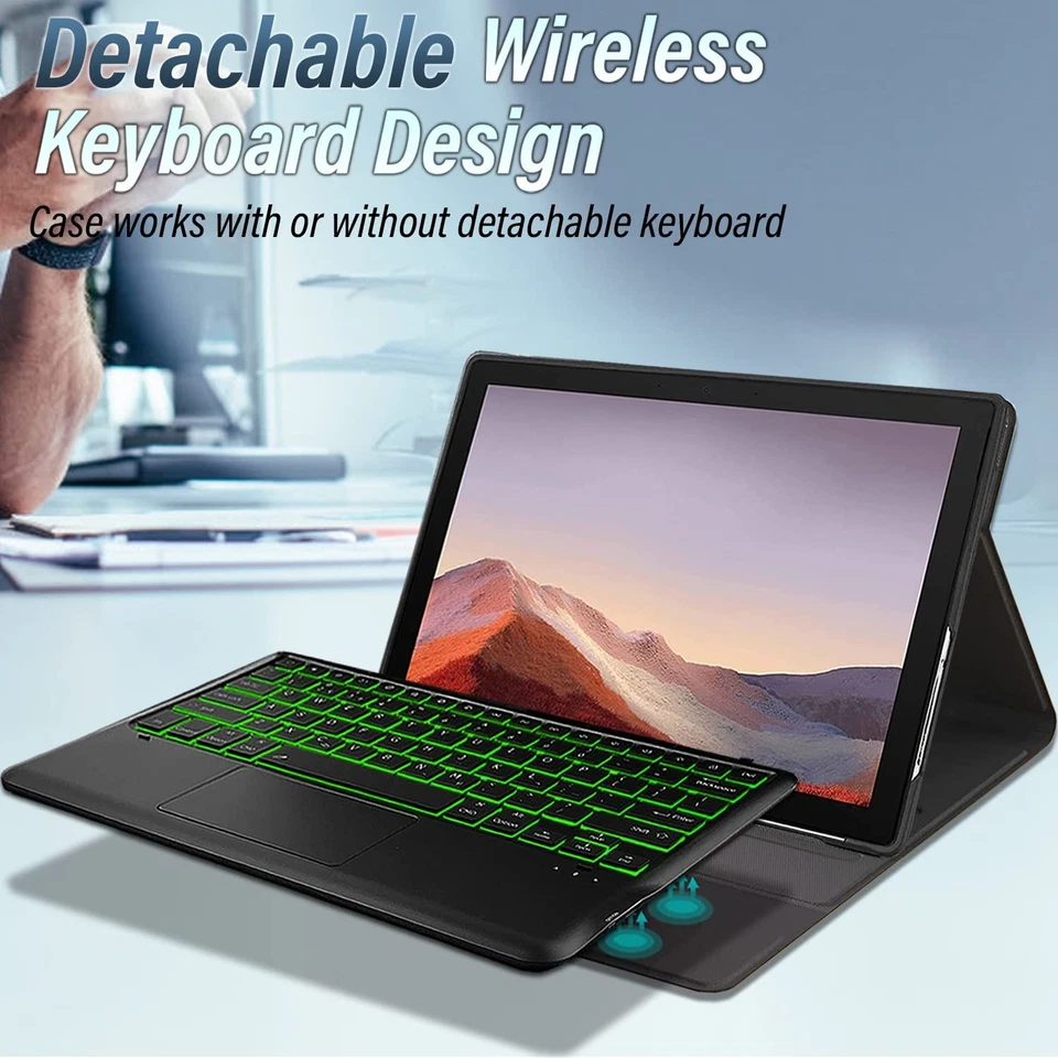 Backlit Keyboard Case for Microsoft Surface Pro - 7 Plus/7/6/5/4 12.3 Inch Ta... - Image 3 of 4