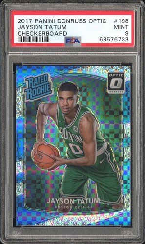 2017-18 Panini Donruss Optic Jayson Tatum Checkerboard Rated Rookie SP 198 PSA 9