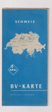 Landkarte Schweiz ca 1955-1960 BV-karte Aral / Karte Schweiz