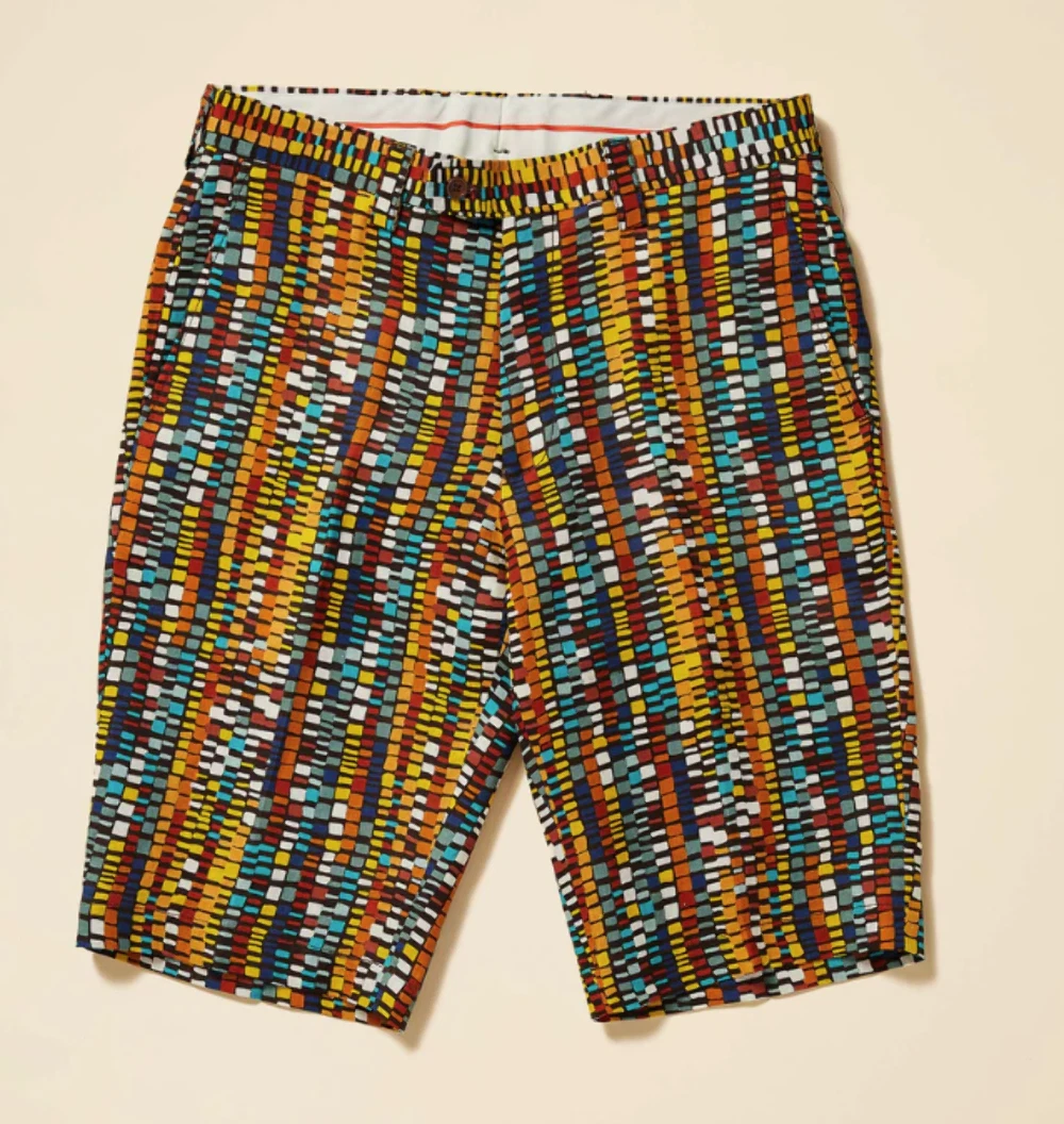 Inserch ST918 Geo Linen Shorts Caco