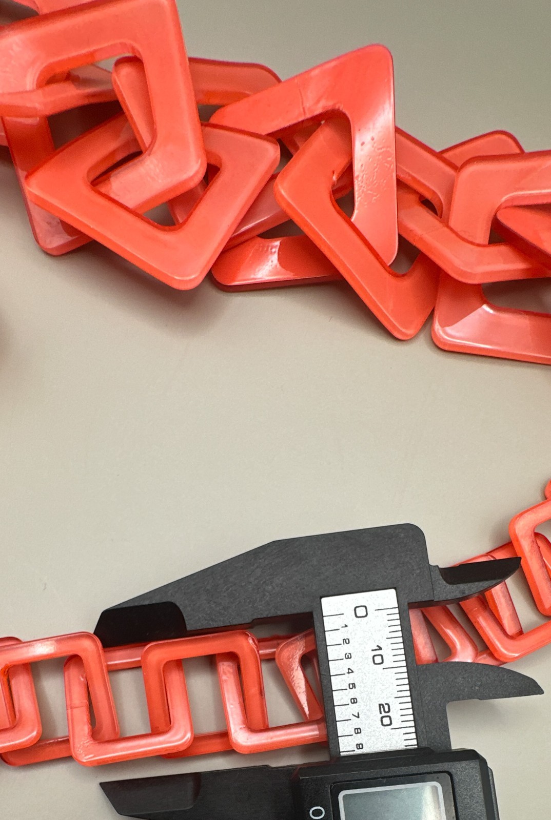 Chunky Flat Square Chain Statement Necklace Pink … - image 6