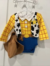 NWT Disney Store Woody Baby Costume Bodysuit and Hat Toy Story 12-18 Months