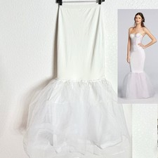 David s Bridal Trumpet Silhouette Slip XS White Tulle Pull-On Petticoat Spandex