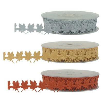 15 Yard Rolle Blattband Geschenkband Satinband Ahornblätter Band für