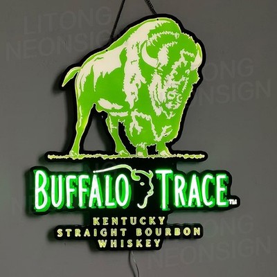 US STOCK Buffalo Trace Whiskey Beer LED Neon Sign 23'' With Dimmer Bar Decor
