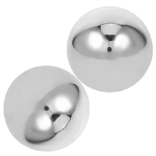 2pcs Hand Exercise Balls Metal: Stainless Steel Solid Ball For Hand Fitness -